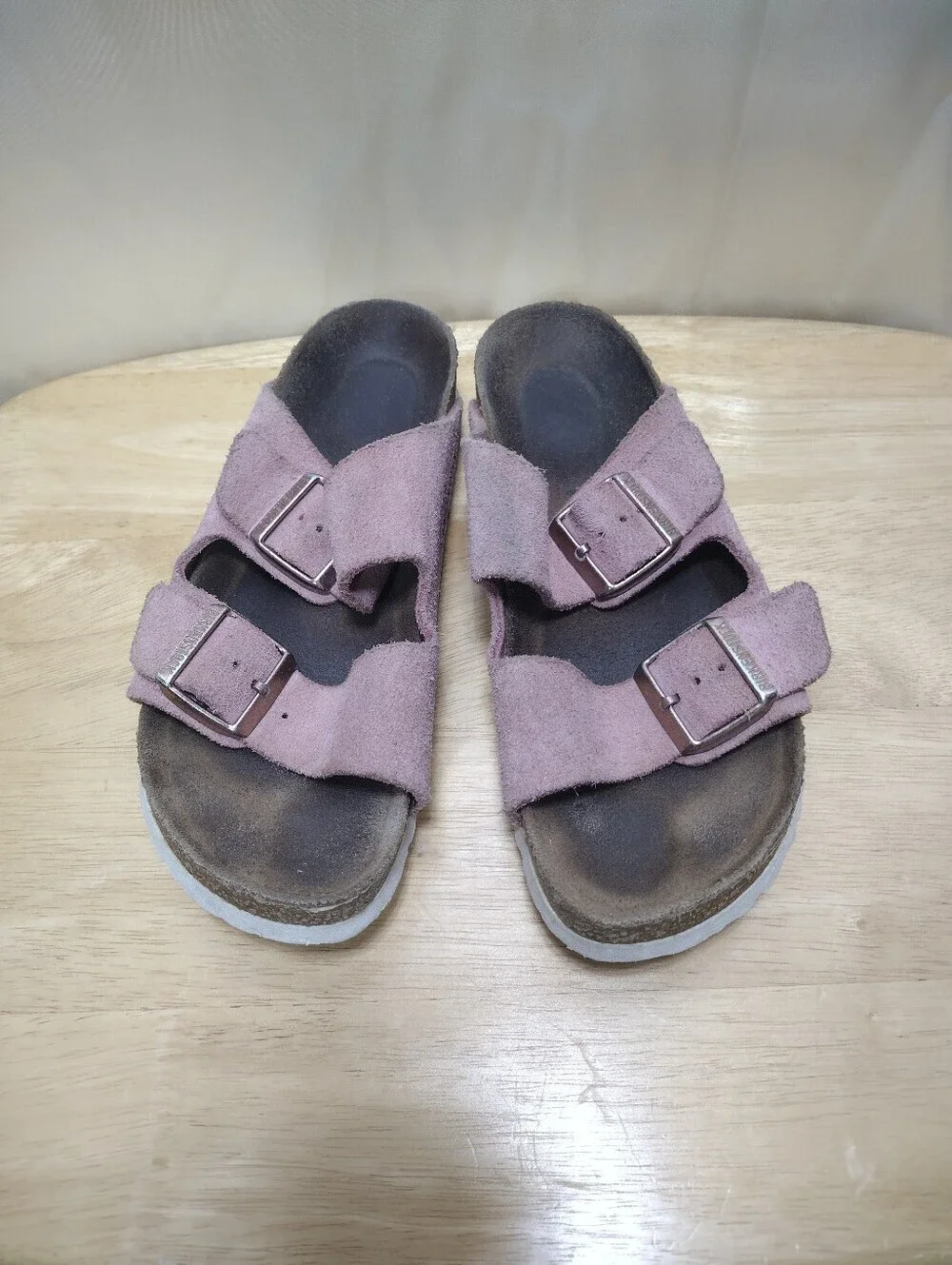 BIRKENSTOCK Arizona 37 / 6 Pink Suede Slides 2 Strap Slip-on Sandals